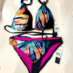 LA BLANCA 4 10 14 16 Prism Palm Two Piece Bikini Swimsuit $134